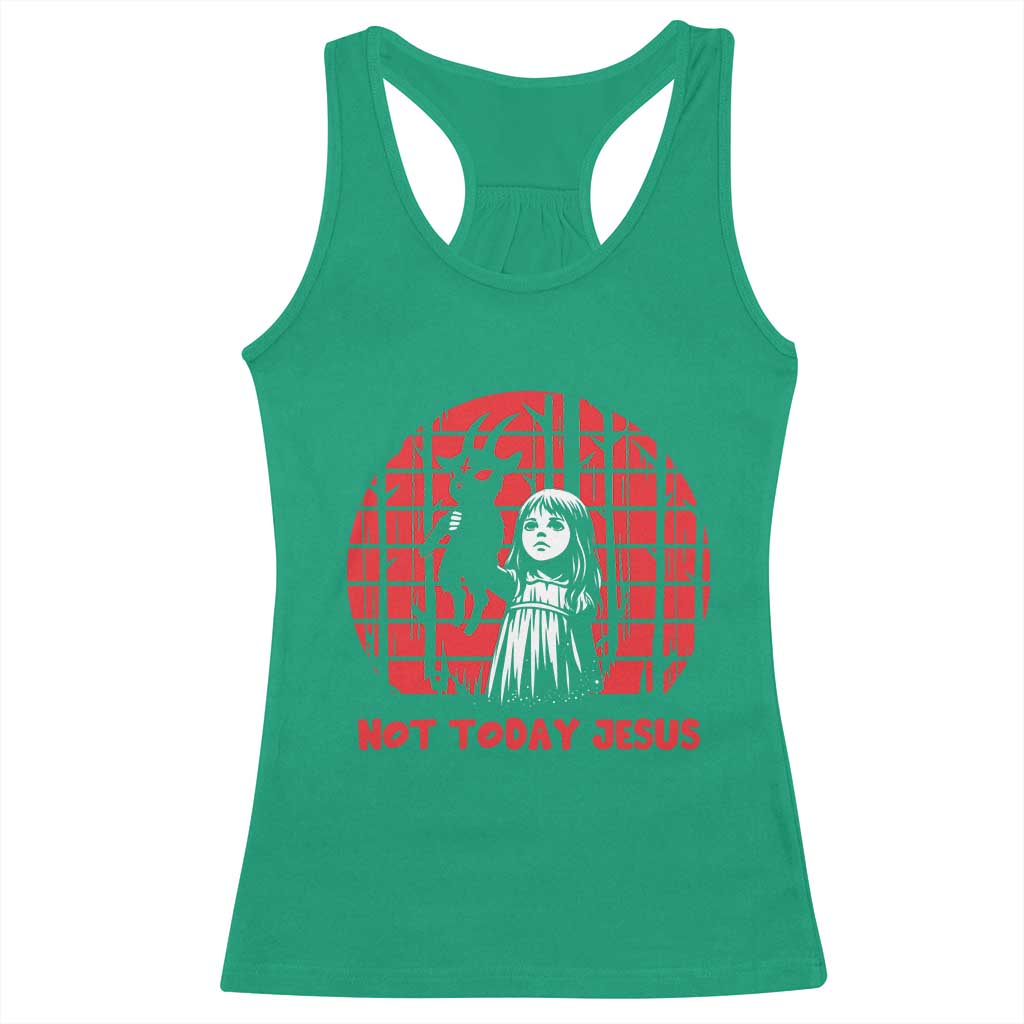 Not Today Jesus Racerback Tank Top Gothic Dark Art Pastel Goth Creepy Graphic