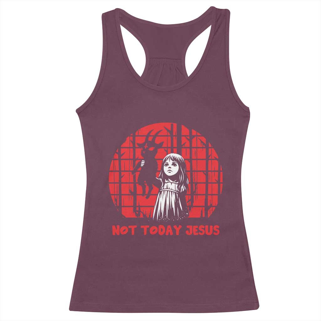 Not Today Jesus Racerback Tank Top Gothic Dark Art Pastel Goth Creepy Graphic