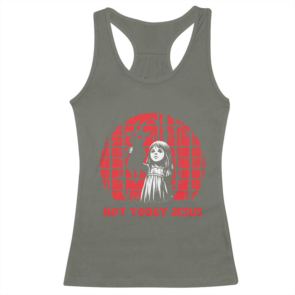 Not Today Jesus Racerback Tank Top Gothic Dark Art Pastel Goth Creepy Graphic
