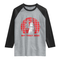 Not Today Jesus Raglan Shirt Gothic Dark Art Pastel Goth Creepy Graphic