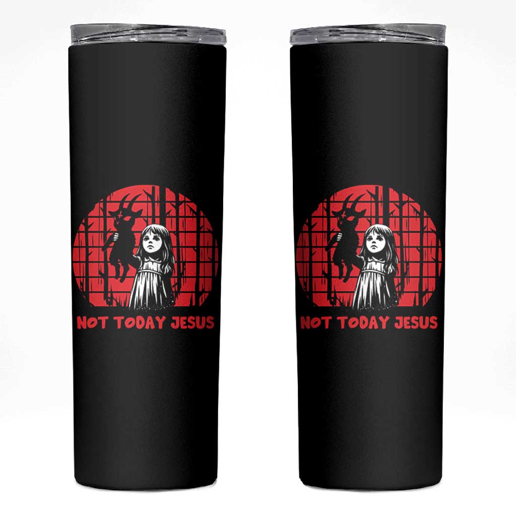 Not Today Jesus Skinny Tumbler Gothic Dark Art Pastel Goth Creepy Graphic
