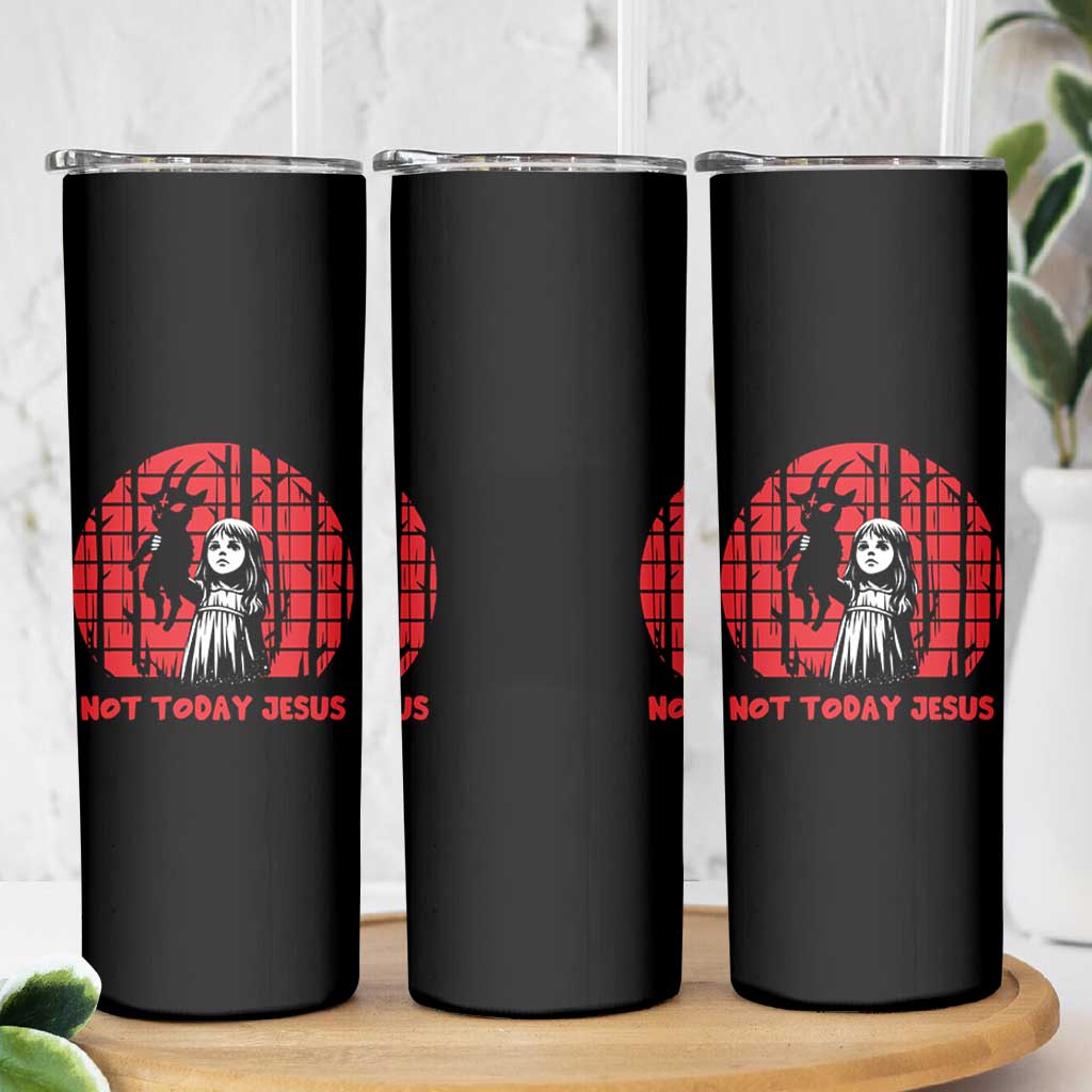 Not Today Jesus Skinny Tumbler Gothic Dark Art Pastel Goth Creepy Graphic