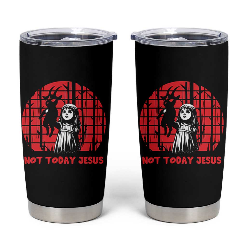 Not Today Jesus Tumbler Cup Gothic Dark Art Pastel Goth Creepy Graphic
