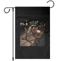Funny Oktoberfest Raccoon Garden Flag Cute Trash Panda Beer Festival Bavarian Gift