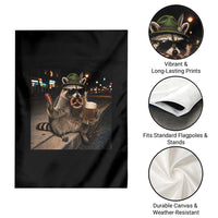Funny Oktoberfest Raccoon Garden Flag Cute Trash Panda Beer Festival Bavarian Gift