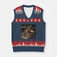 Funny Oktoberfest Raccoon V-Neck Knit Sweater Vest Cute Trash Panda Beer Festival Bavarian Gift