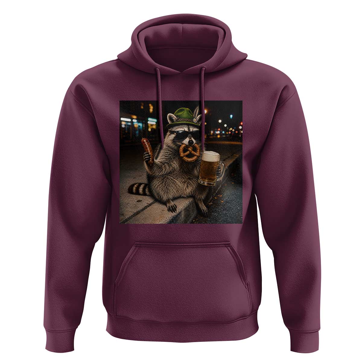 Funny Oktoberfest Raccoon Hoodie Cute Trash Panda Beer Festival Bavarian Gift