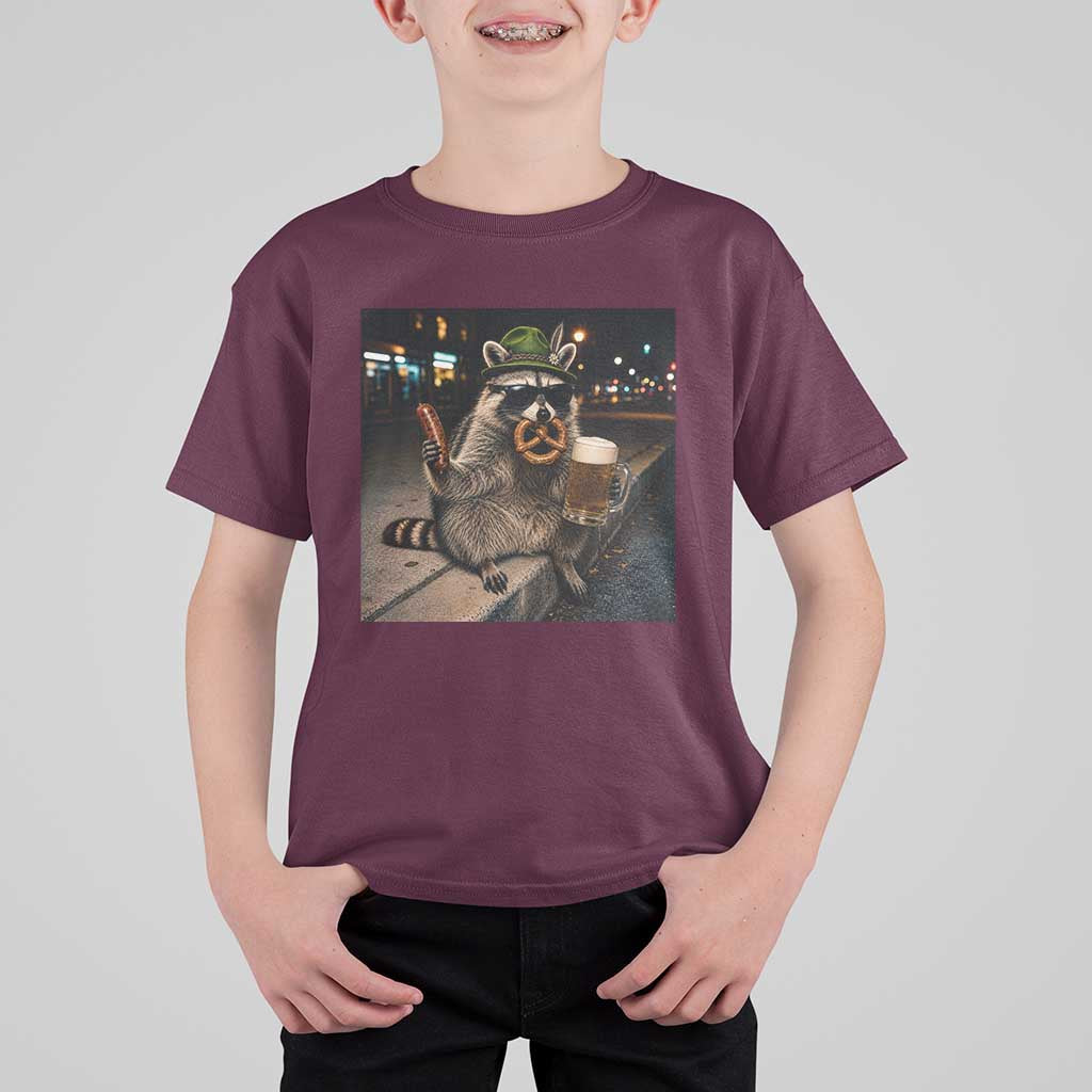 Funny Oktoberfest Raccoon T Shirt For Kid Cute Trash Panda Beer Festival Bavarian Gift