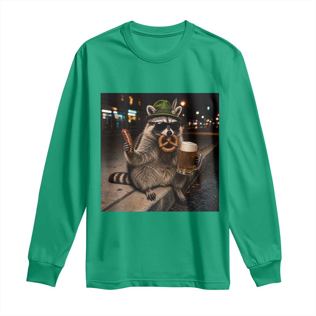 Funny Oktoberfest Raccoon Long Sleeve Shirt Cute Trash Panda Beer Festival Bavarian Gift