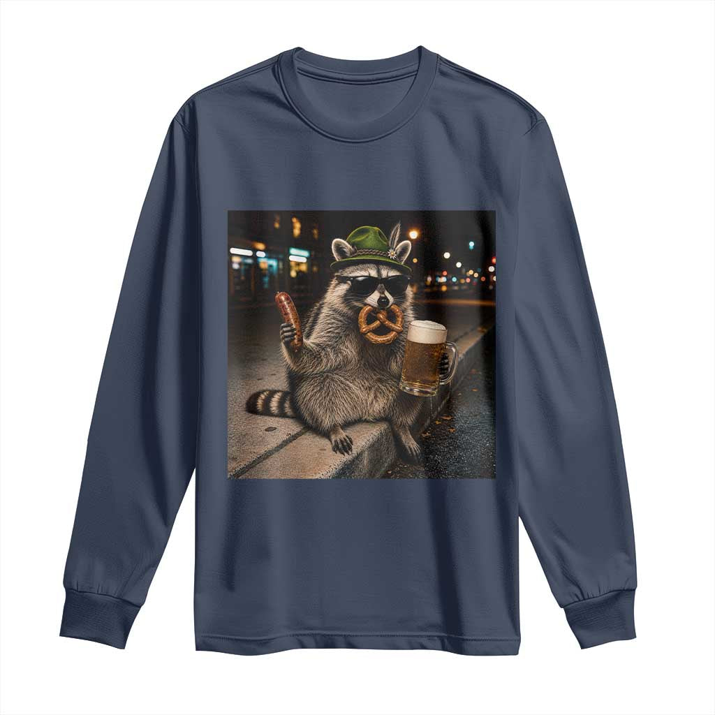 Funny Oktoberfest Raccoon Long Sleeve Shirt Cute Trash Panda Beer Festival Bavarian Gift
