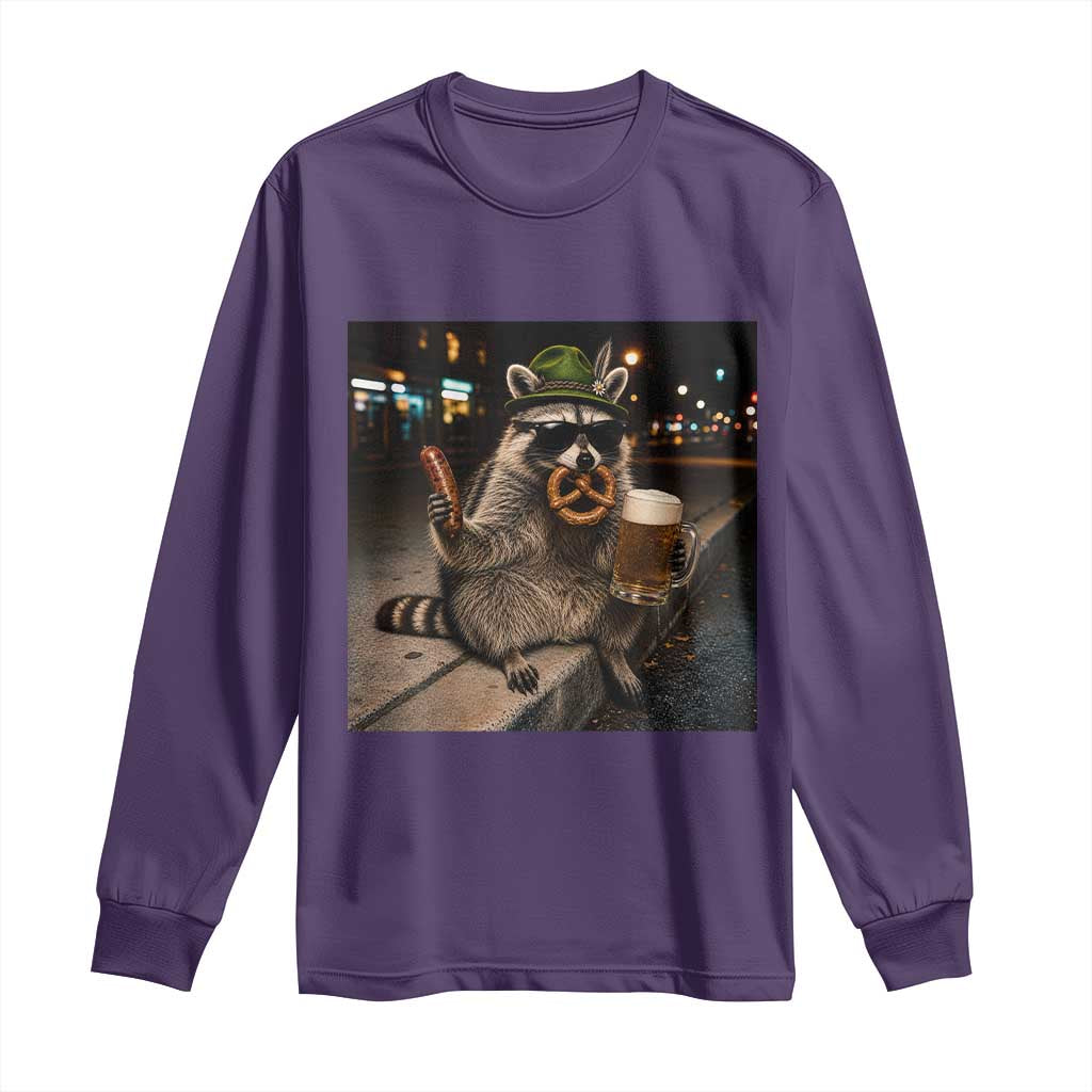 Funny Oktoberfest Raccoon Long Sleeve Shirt Cute Trash Panda Beer Festival Bavarian Gift