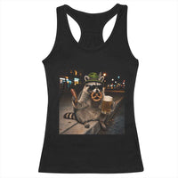 Funny Oktoberfest Raccoon Racerback Tank Top Cute Trash Panda Beer Festival Bavarian Gift