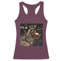 Funny Oktoberfest Raccoon Racerback Tank Top Cute Trash Panda Beer Festival Bavarian Gift