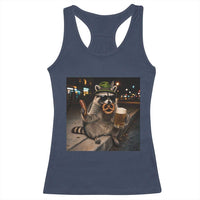 Funny Oktoberfest Raccoon Racerback Tank Top Cute Trash Panda Beer Festival Bavarian Gift