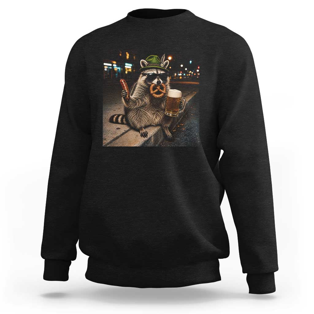Funny Oktoberfest Raccoon Sweatshirt Cute Trash Panda Beer Festival Bavarian Gift