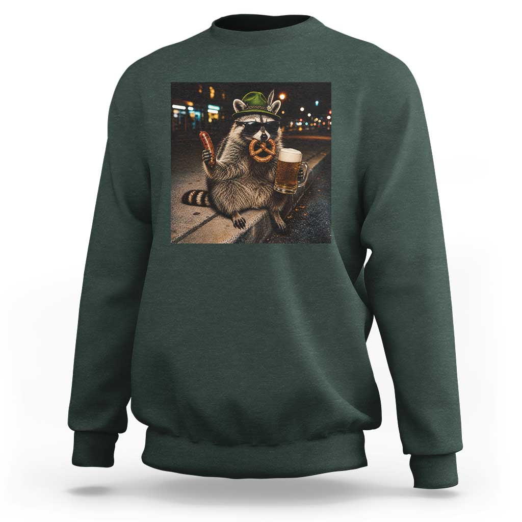 Funny Oktoberfest Raccoon Sweatshirt Cute Trash Panda Beer Festival Bavarian Gift