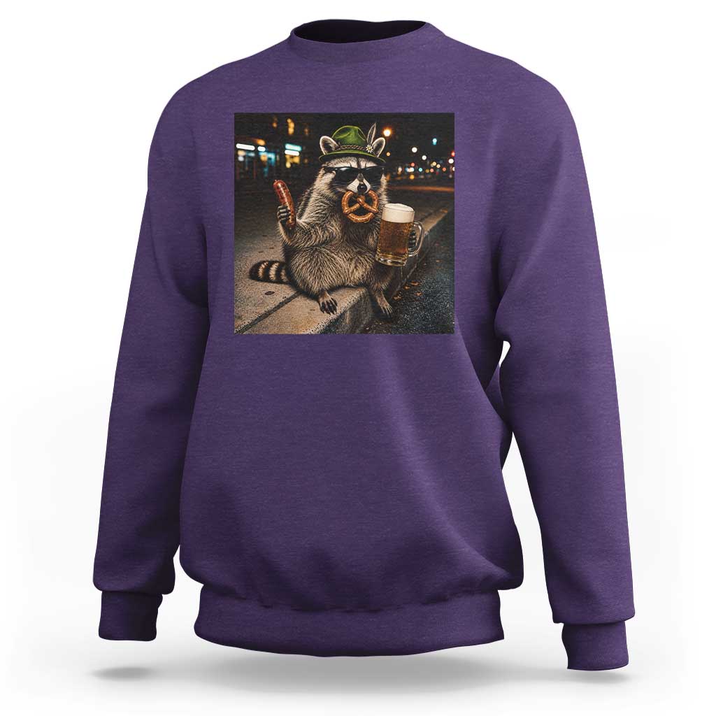 Funny Oktoberfest Raccoon Sweatshirt Cute Trash Panda Beer Festival Bavarian Gift