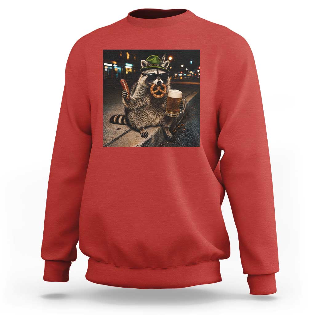 Funny Oktoberfest Raccoon Sweatshirt Cute Trash Panda Beer Festival Bavarian Gift
