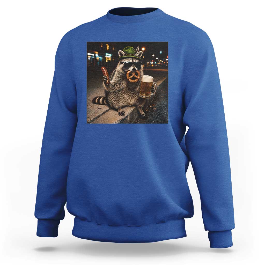 Funny Oktoberfest Raccoon Sweatshirt Cute Trash Panda Beer Festival Bavarian Gift
