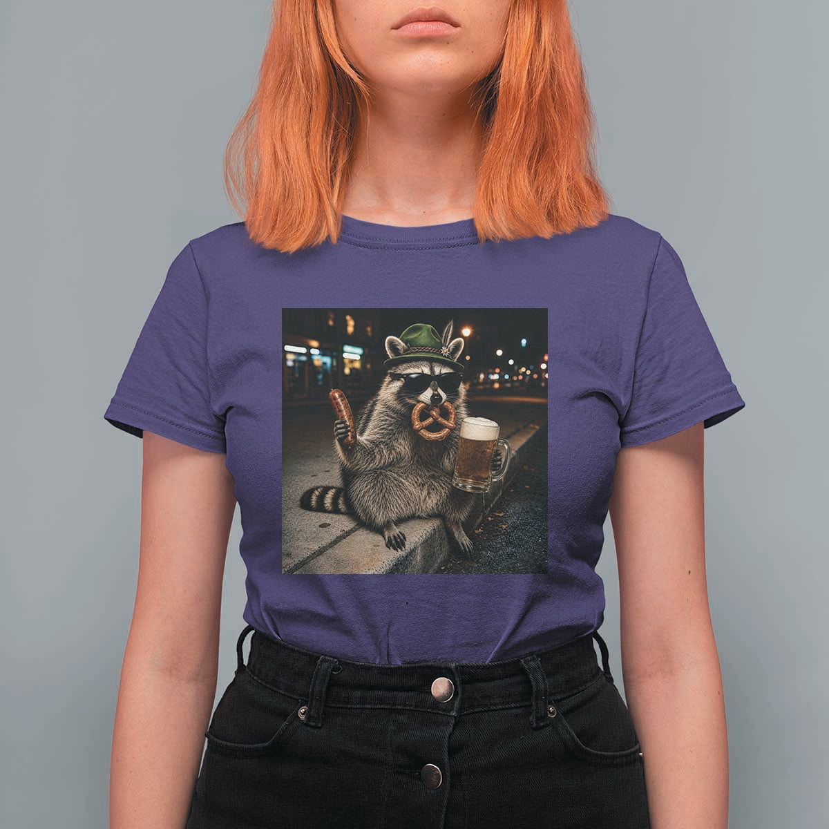 Funny Oktoberfest Raccoon T Shirt For Women Cute Trash Panda Beer Festival Bavarian Gift