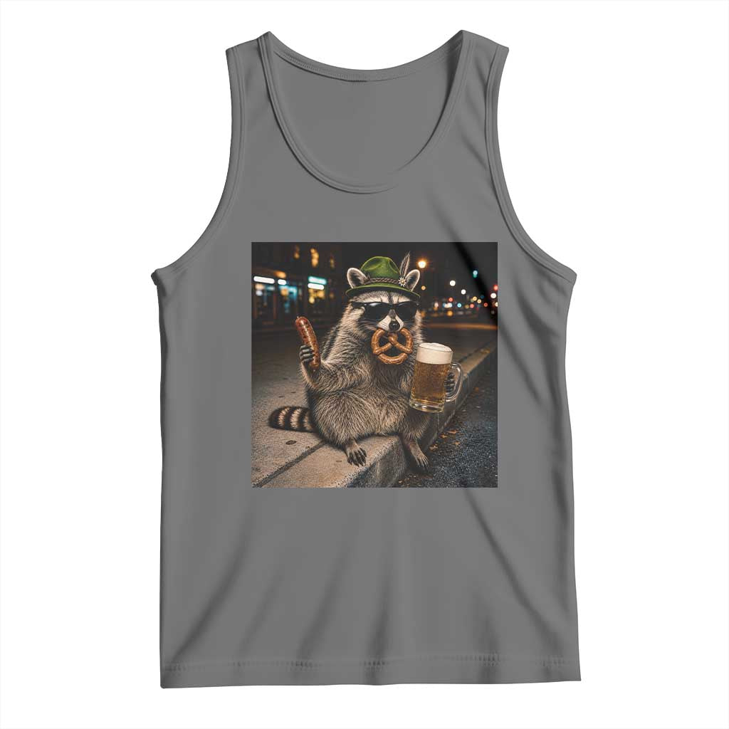 Funny Oktoberfest Raccoon Tank Top Cute Trash Panda Beer Festival Bavarian Gift