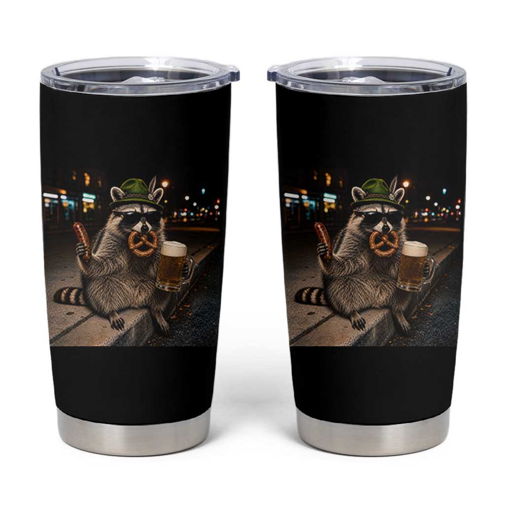 Funny Oktoberfest Raccoon Tumbler Cup Cute Trash Panda Beer Festival Bavarian Gift