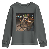 Funny Oktoberfest Raccoon Youth Sweatshirt Cute Trash Panda Beer Festival Bavarian Gift