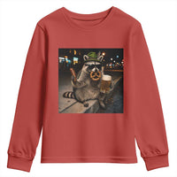Funny Oktoberfest Raccoon Youth Sweatshirt Cute Trash Panda Beer Festival Bavarian Gift