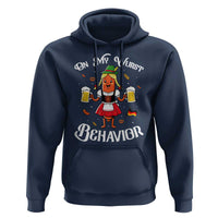 Funny Oktoberfest Sausage Dirndl German Beer Hoodie On My Wurst Behavior