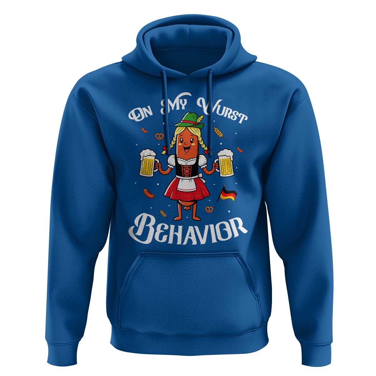 Funny Oktoberfest Sausage Dirndl German Beer Hoodie On My Wurst Behavior