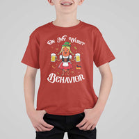 Funny Oktoberfest Sausage Dirndl German Beer T Shirt For Kid On My Wurst Behavior