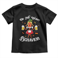 Funny Oktoberfest Sausage Dirndl German Beer Toddler T Shirt On My Wurst Behavior