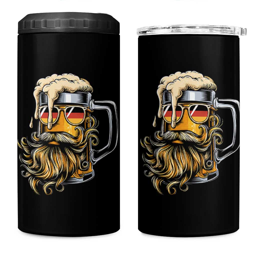 Funny Oktoberfest Beer Lover Gift 4 in 1 Can Cooler Tumbler Cool German Beer Mug