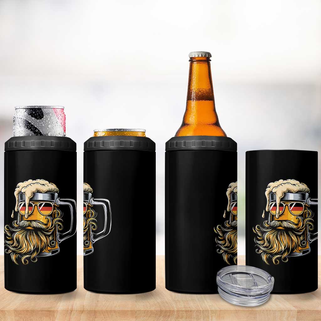 Funny Oktoberfest Beer Lover Gift 4 in 1 Can Cooler Tumbler Cool German Beer Mug