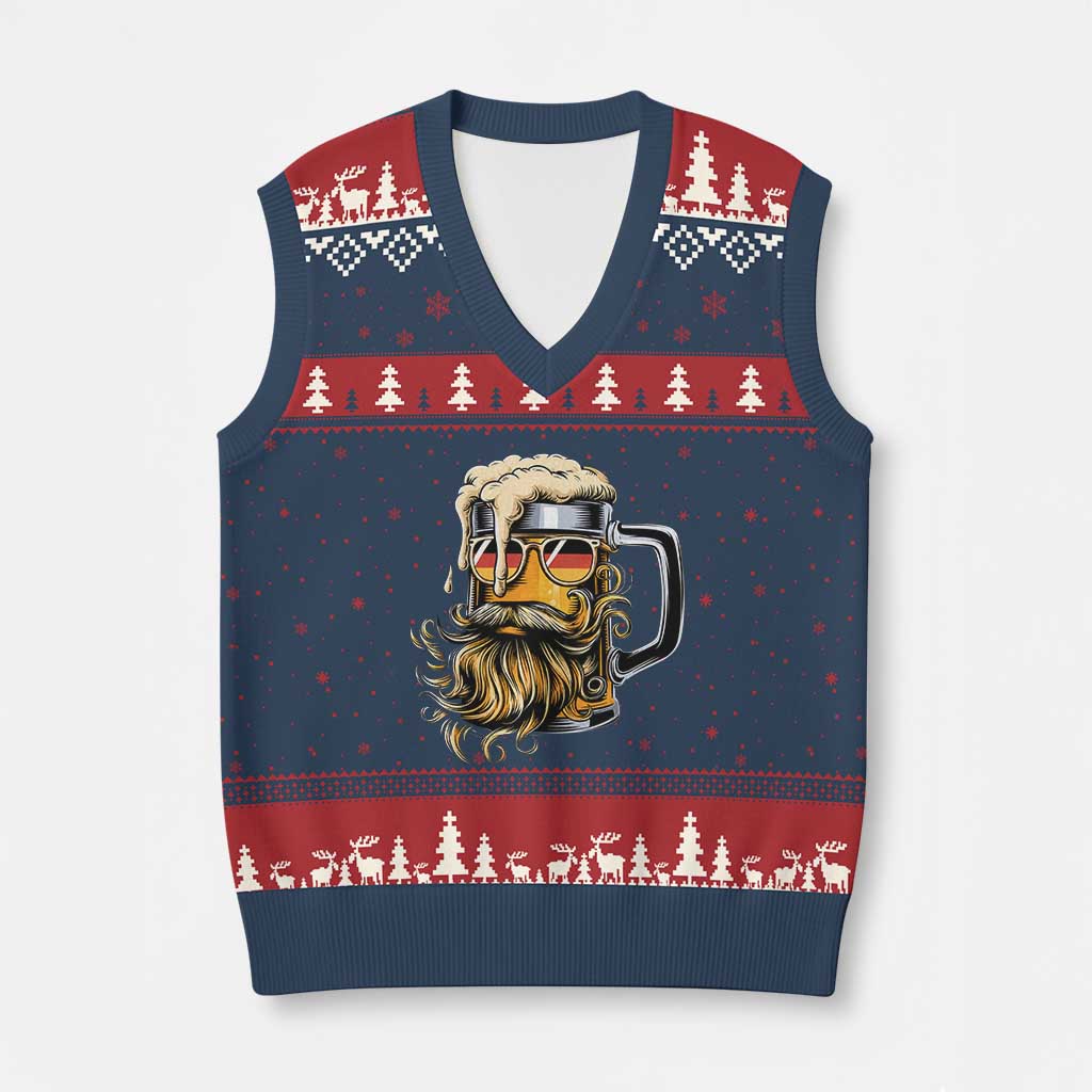 Funny Oktoberfest Beer Lover Gift V-Neck Knit Sweater Vest Cool German Beer Mug