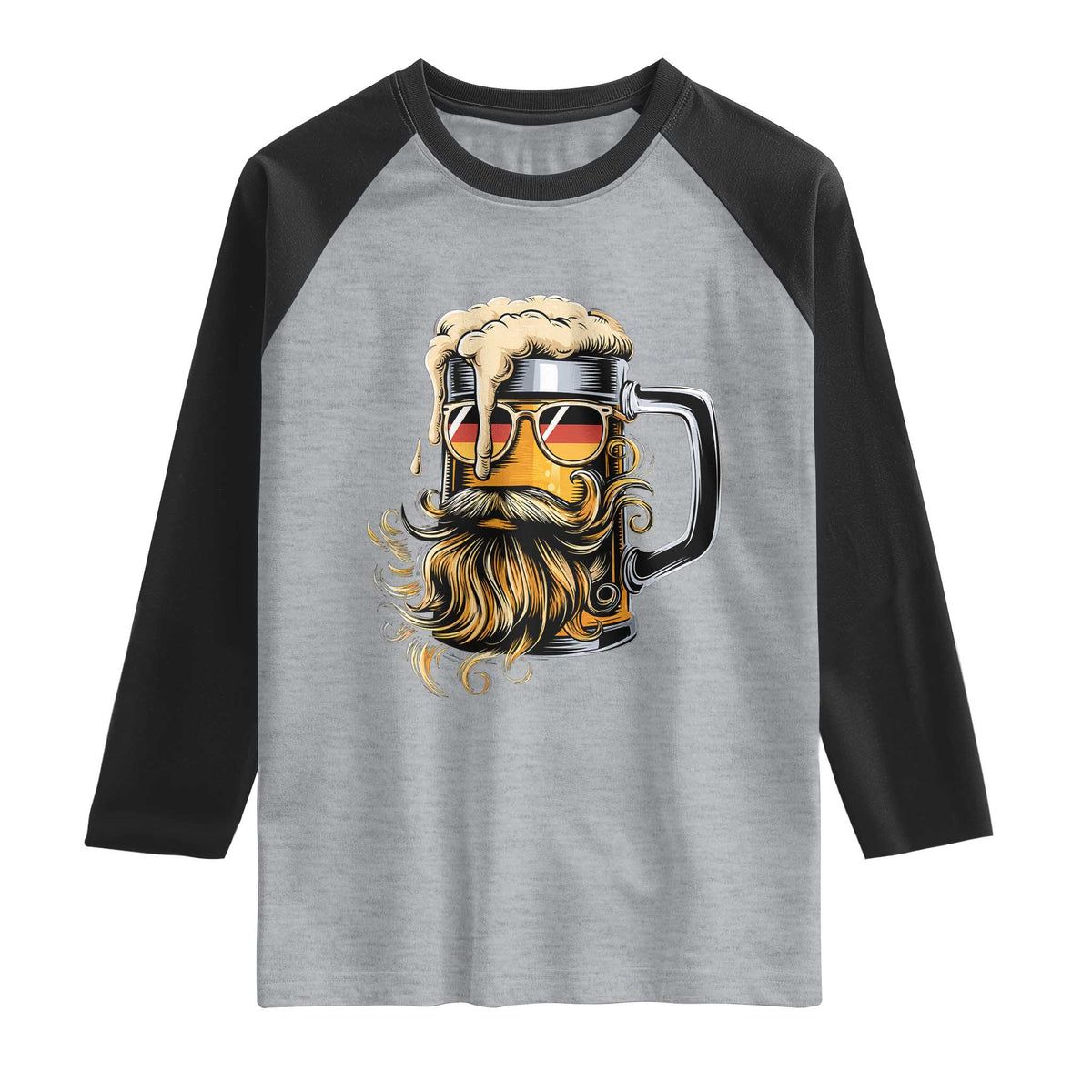 Funny Oktoberfest Beer Lover Gift Raglan Shirt Cool German Beer Mug