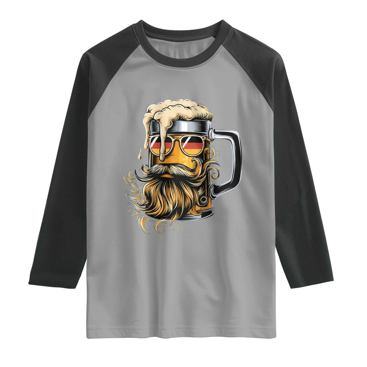 Funny Oktoberfest Beer Lover Gift Raglan Shirt Cool German Beer Mug