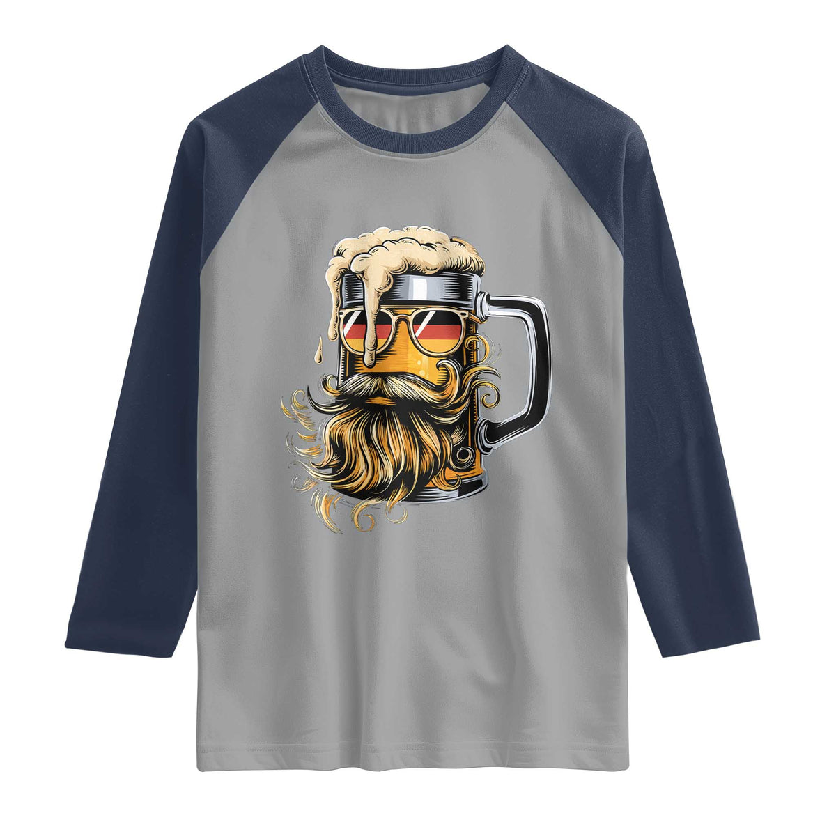Funny Oktoberfest Beer Lover Gift Raglan Shirt Cool German Beer Mug