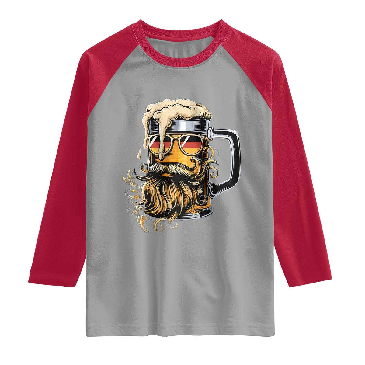 Funny Oktoberfest Beer Lover Gift Raglan Shirt Cool German Beer Mug