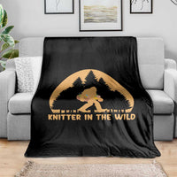 Knitting Bigfoot In The Wild Funny Gift Throw Blanket - Wonder Print Shop