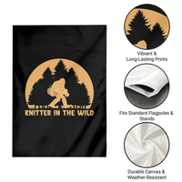 Knitting Bigfoot In The Wild Funny Gift Garden Flag - Wonder Print Shop