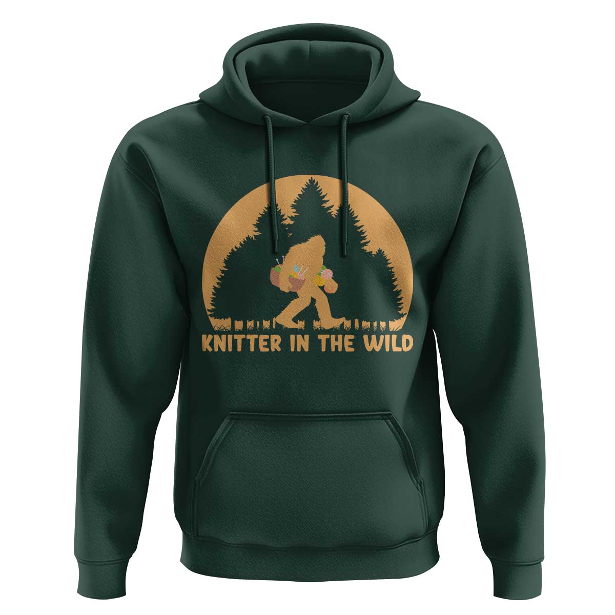 Knitting Bigfoot In The Wild Funny Gift Hoodie - Wonder Print Shop
