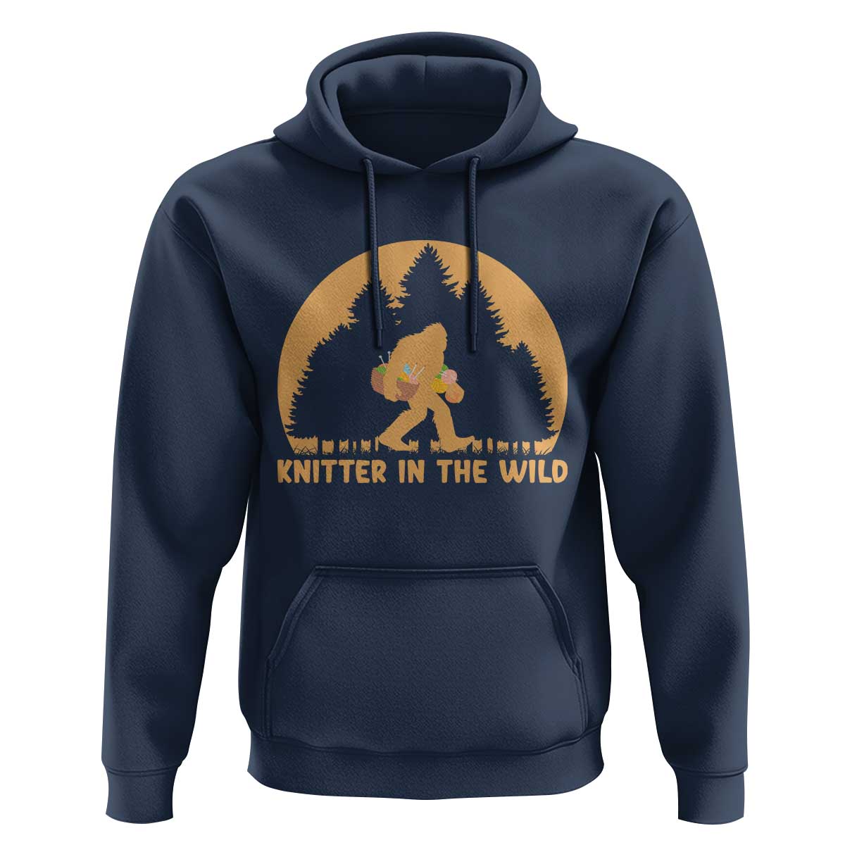 Knitting Bigfoot In The Wild Funny Gift Hoodie - Wonder Print Shop