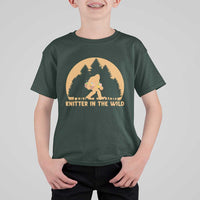 Knitting Bigfoot In The Wild Funny Gift T Shirt For Kid - Wonder Print Shop
