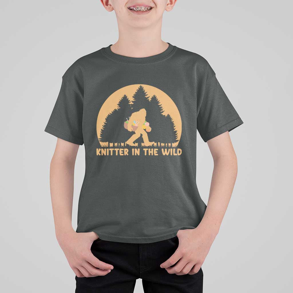 Knitting Bigfoot In The Wild Funny Gift T Shirt For Kid - Wonder Print Shop