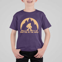 Knitting Bigfoot In The Wild Funny Gift T Shirt For Kid - Wonder Print Shop