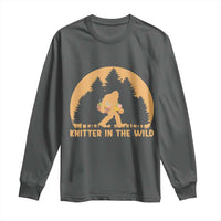 Knitting Bigfoot In The Wild Funny Gift Long Sleeve Shirt - Wonder Print Shop