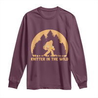 Knitting Bigfoot In The Wild Funny Gift Long Sleeve Shirt - Wonder Print Shop