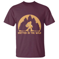 Knitting Bigfoot In The Wild Funny Gift T Shirt - Wonder Print Shop