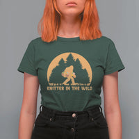 Knitting Bigfoot In The Wild Funny Gift T Shirt For Women - Wonder Print Shop